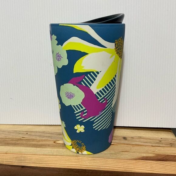 Starbucks Spring 2022 Blue Floral Ceramic Tumbler 12 oz - Picture 3 of 7